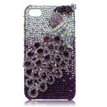 S-warovski Bling Peacock crystal cases for iPhone 4G - purple