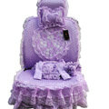 Bud silk Lace Satins Car Seat Covers sets - Purple EB002