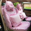 Ice silk Lace Car Seat Covers Cushion sets - Pink