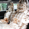 Plaid flower car seat covers Cotton seat covers - Brown