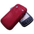 Slim Scrub Mesh Silicone Hard Cases Covers For Samsung i569 S5660 Galaxy Gio - Red