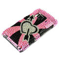 Bling Heart Crystals Hard Cases Covers For Nokia N8 - Pink