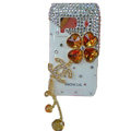 Four leaf clover bling Crystals Hard Cases Covers For Nokia N8 - Brown