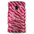 Bling Zebra Crystals Hard Cases Covers For Sony Ericsson X10i - Pink