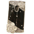 Bling flowers Crystals Hard Cases Covers For Sony Ericsson X10i - White