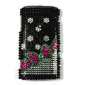 Bowknot Bling Crystals Hard Cases Covers For Sony Ericsson X10i - Black