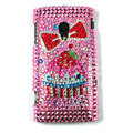 Bowknot Bling Crystals Hard Cases Covers For Sony Ericsson X10i - Pink