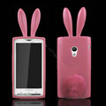 Rabbit Ears Silicone Case Covers For Sony Ericsson X10i - Pink