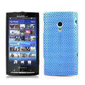 Slim Scrub Mesh Silicone Hard Cases Covers For Sony Ericsson X10i - Light blue
