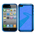Slim Metal Aluminum Silicone Cases Covers for iPhone 5G - Blue