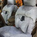 Karcle Winter Fleece Auto Seat Cushion Warm Plush Car Seat Covers - Gray