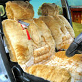Winter Fleece Tiger Print grain Auto Seat Cushion Warm Plush Car Seat Covers - Yellow