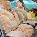 Winter Fleece Tiger Print grain Car Seat Cushion Warm Plush Auto Seat Covers - Beige