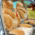 Winter Fleece Tiger Print grain Car Seat Cushion Warm Plush Auto Seat Covers - Yellow