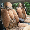 Winter Leopard grain Fleece Car Seat Cushion Warm Plush Auto Seat Covers - Brown