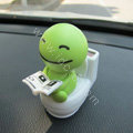 Cute Shake head doll Solar toilet sunny shook head doll Car decoration - Green