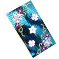 Flower 3D bling crystal cases covers for your mobile phone model - Blue EB003