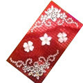 Flower 3D bling crystal cases covers for your mobile phone model - Red