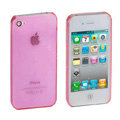 Transparency shell Hard Back Cases Covers for iPhone 4G - Pink