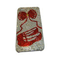 Bling covers Cartoon diamond crystal cases for iPhone 4G - Red