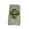 Bling covers Mushrooms diamond crystal cases for iPhone 4G - Green