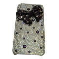 Bling covers bowknot diamond crystal cases for iPhone 4G - Purple