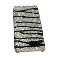 Bling covers Zebra Grain diamond crystal cases for iPhone 4G - Black