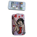 Luxury Bling Holster covers Beauty Girl diamond crystal cases for iPhone 4G - Pink