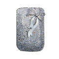 Luxury Bling Holster covers Metal Bowknot diamond crystal cases for iPhone 4G - White