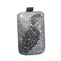 Luxury Bling Holster covers Metal Peacock diamond crystal cases for iPhone 4G - Gray