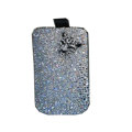 Luxury Bling Holster covers Metal Tiger diamond crystal cases for iPhone 4G - White