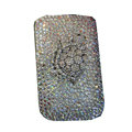 Luxury Bling Holster covers Metal Tortoise diamond crystal cases for iPhone 4G - White