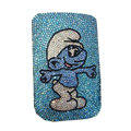 Luxury Bling Holster covers The Smurfs diamond crystal cases for iPhone 4G - Blue