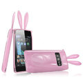 Imak Rabbit covers Bunny cases for Nokia X7 X7-00 - Pink (High transparent screen protector+Sucker)