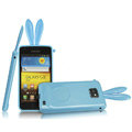 Imak Rabbit covers Bunny cases for Samsung i9100 i9188 Galasy S II S2 - Blue (High transparent screen protector+Sucker)