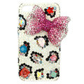 Bling Bowknot S-warovski crystals diamond cases covers for iPhone 4G - Rose