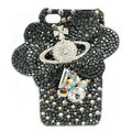 Bling Butterfly Planet S-warovski crystals diamond cases covers for iPhone 4G - Black