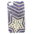 Bling Five-pointed star S-warovski crystals diamond cases covers for iPhone 4G - Purple
