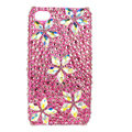 Bling Flower S-warovski crystals diamond cases covers for iPhone 4G - Rose
