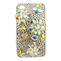 Bling Flowers butterfly S-warovski crystals diamond cases covers for iPhone 4G - White