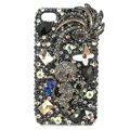 Bling Monkey S-warovski crystals diamond cases covers for iPhone 4G - Black