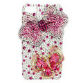 Bling S-warovski Bowknot Butterfly diamond crystal cases covers for iPhone 4G - Pink