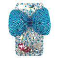 Bling S-warovski Bowknot crystal diamond cases covers for iPhone 4G - Blue
