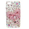 Bling S-warovski Bowknot crystal diamond cases covers for iPhone 4G - Pink