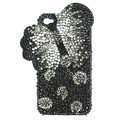 Bling S-warovski Butterfly crystals diamond cases covers for iPhone 4G - Black