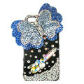 Bling S-warovski Butterfly diamond crystal cases covers for iPhone 4G - Blue