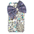 Bling bowknot S-warovski crystals diamond cases covers for iPhone 4G - Purple