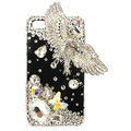 Bling Eagle S-warovski crystals diamond cases covers for iPhone 4G - White