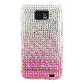 Bling S-warovski crystals diamond cases covers for Samsung i9100 Galasy S II S2 - Gradient Pink