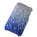Bling crystals diamonds cases covers for iPhone 3G 3GS - Gradient Blue